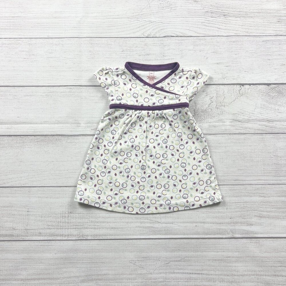 Tea Collection Baby Girl Dress Circle Print Wrap Style 0-6 Months